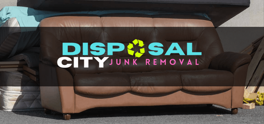 Out with the old: furniture awaiting pickup by a city junk removal service.
