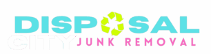 Disposal city junk removal brand logo with a recycling symbol integrated into the design, symbolizing environmental-friendly waste management services.