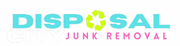 Disposal city junk removal brand logo with a recycling symbol integrated into the design, symbolizing environmental-friendly waste management services.